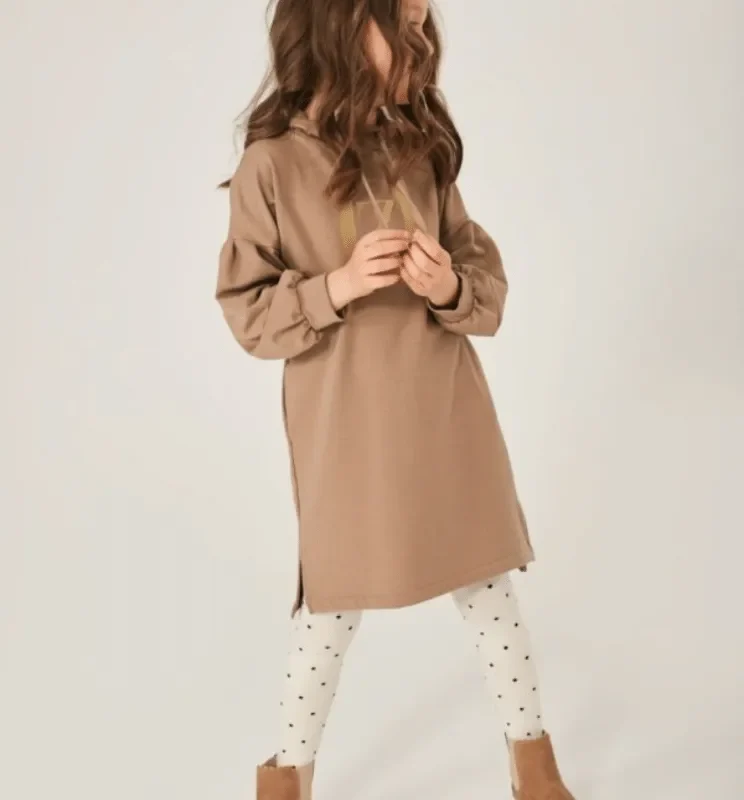 DZIEWCZĘCA SUKIENKA Z KAPTUREM Oh!Zuza 521 KID camel