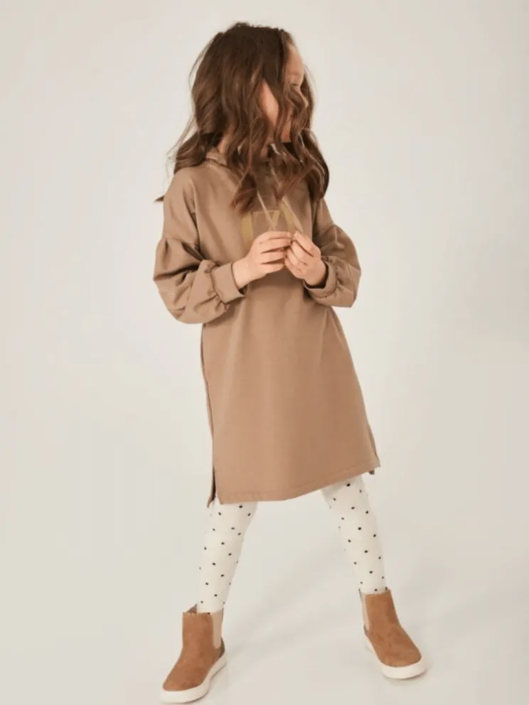 DZIEWCZĘCA SUKIENKA Z KAPTUREM Oh!Zuza 521 KID camel