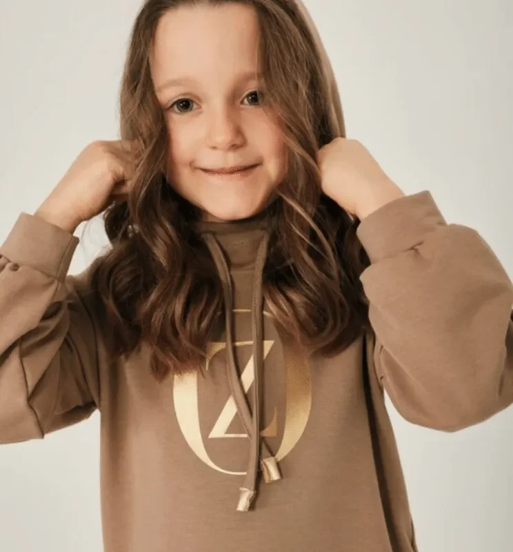 DZIEWCZĘCA SUKIENKA Z KAPTUREM Oh!Zuza 521 KID camel - obrazek 2