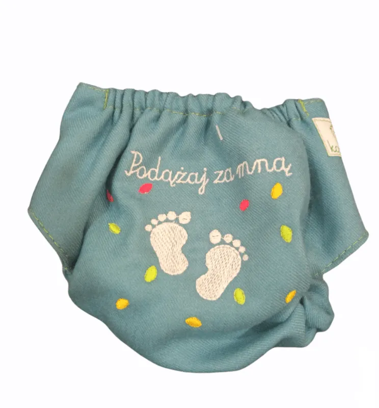 Otulacz NB (new born) premium + haft PODĄŻAJ ZA MNĄ